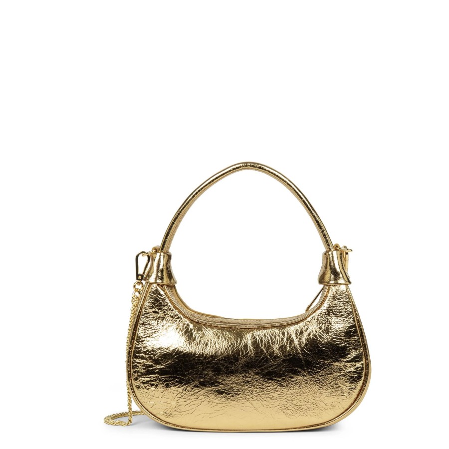 Femme Lancaster Sac Porte Main | Petit Sac A Main Hobo En Cuir Aura Lancaster Dore