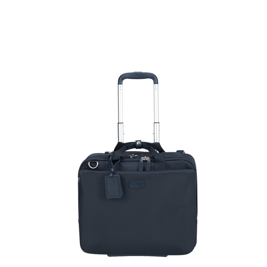 Homme Lipault Sac Reporter/Gibeciere | Pilot Case A 2 Roulettes4Biz Carbon Blue Lipault Bleu