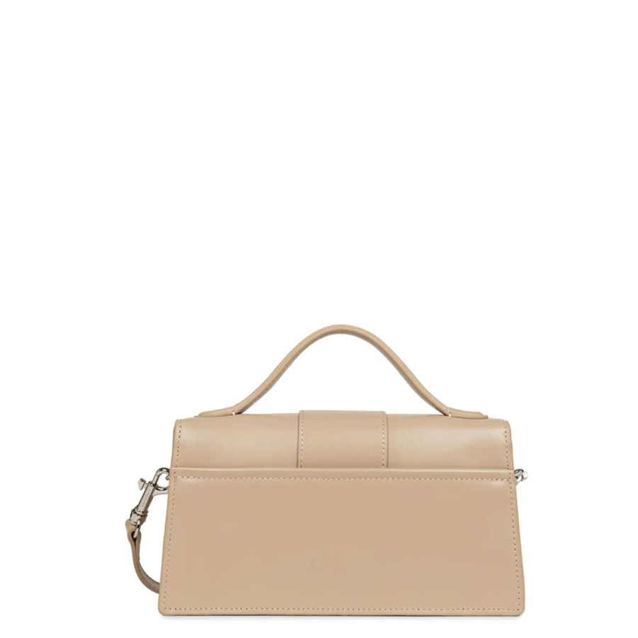 Femme Lancaster Sac Porte Main | Sac Baguette En Cuir Paris Ily Lancaster Beige Fonce