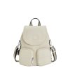 Femme Kipling Sac A Dos | Petit Sac A Dos Firefly Up Classics Kipling Blanc Multi