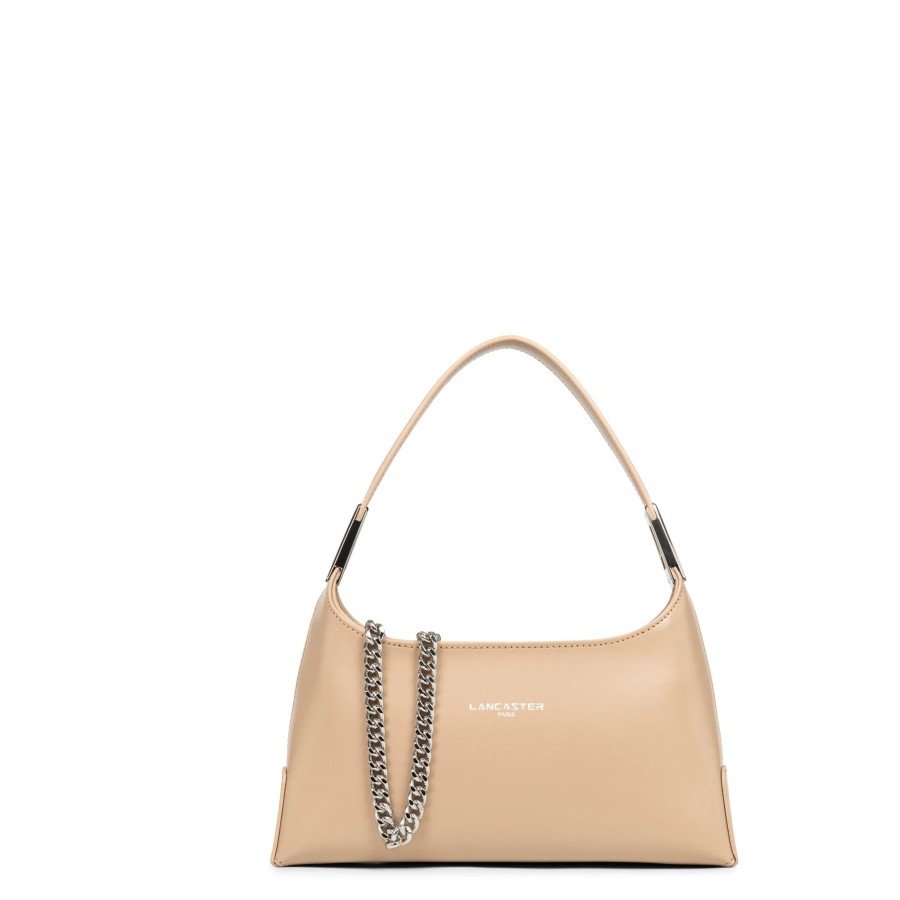 Femme Lancaster Sac Porte Main | Sac A Main Baguette En Cuir Suave Ace Lancaster Beige