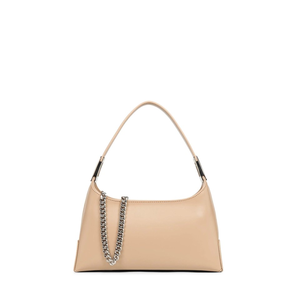 Femme Lancaster Sac Porte Main | Sac A Main Baguette En Cuir Suave Ace Lancaster Beige