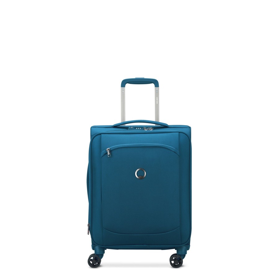 Bagages Delsey Valise 4 Roues Souple | Valise Cabine Extensible 55Cm Montmartre Air 2.0 Delsey Bleu