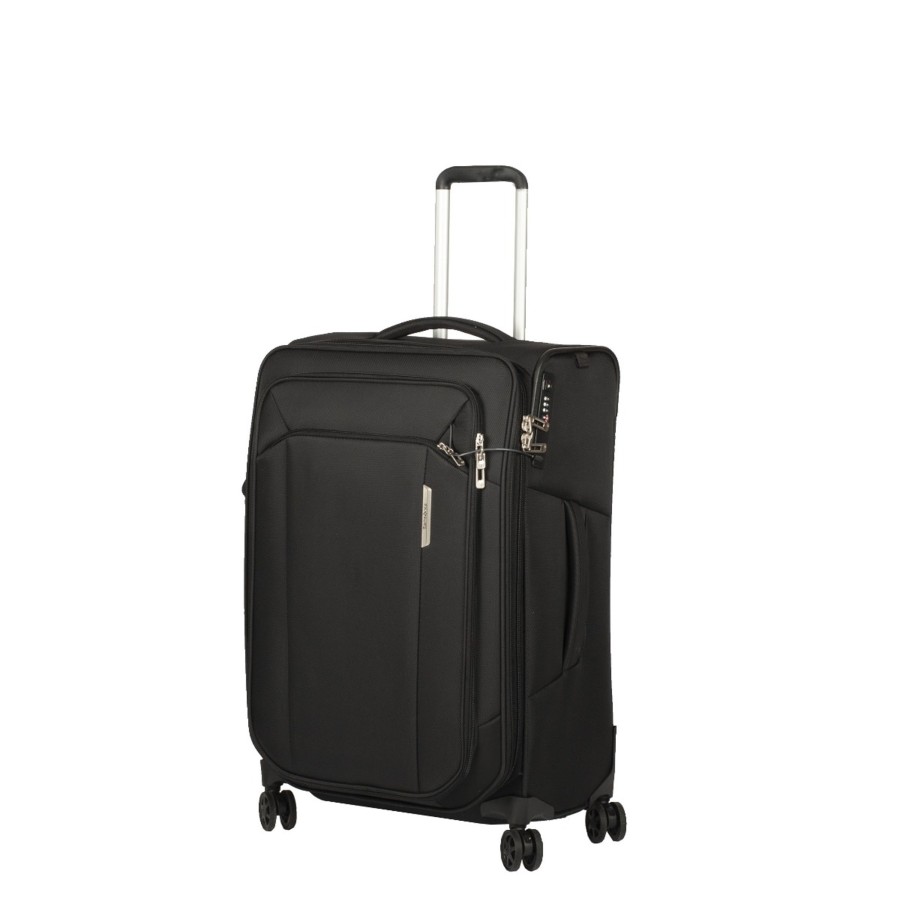 Bagages Samsonite Valise 4 Roues Souple | Valise 4 Roues 67 Cm Extensible Respark Samsonite Noir