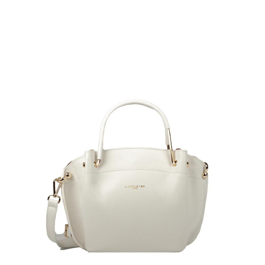 Femme Lancaster Sac Porte Main | Sac A Main Louisa En Cuir Foulonne Double Blanc