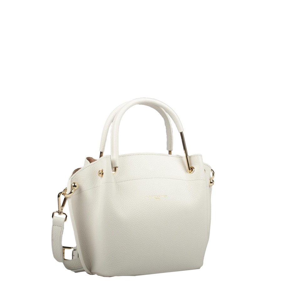 Femme Lancaster Sac Porte Main | Sac A Main Louisa En Cuir Foulonne Double Blanc