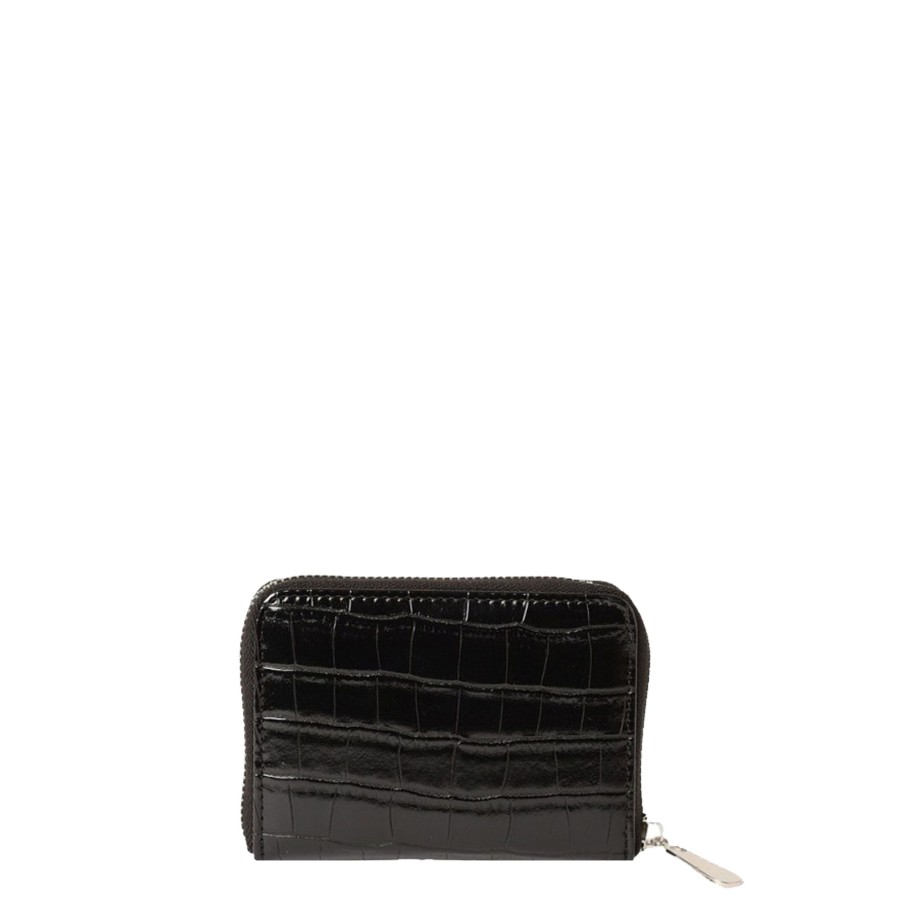 Femme Mac Douglas Porte Monnaie | Portefeuille Cutter Rythme Mac Douglas Noir Croco