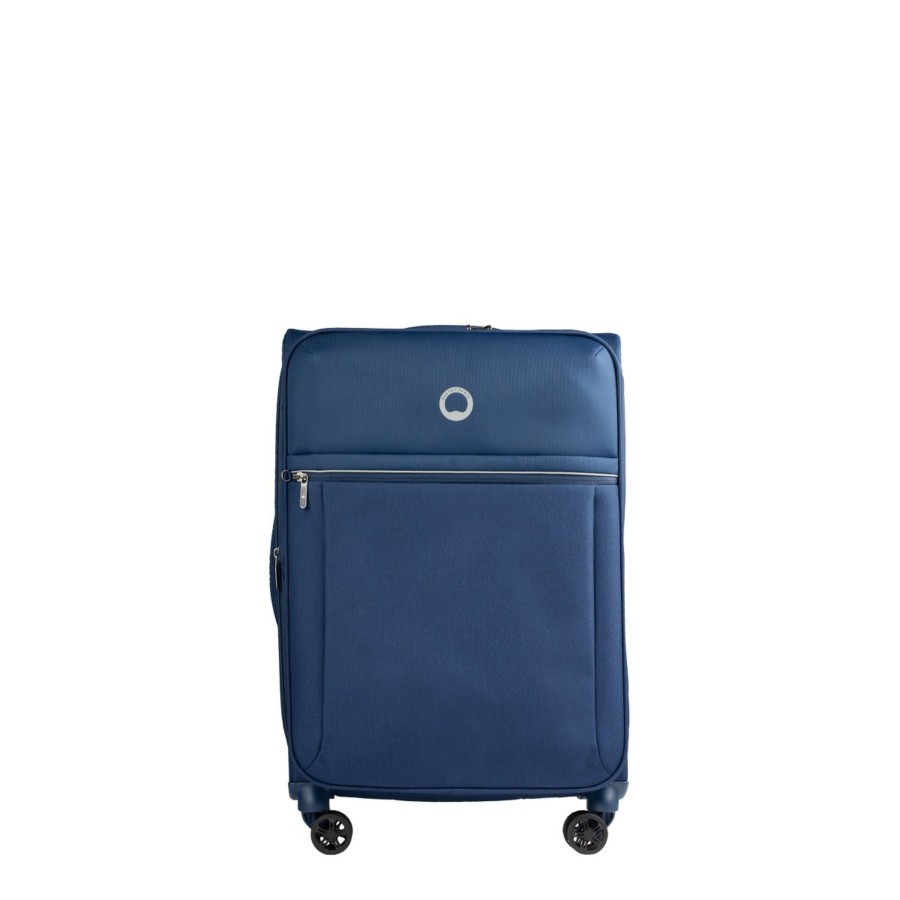 Bagages Delsey Valise 4 Roues Souple | Valise 67Cm Extensible Brochant 2.0 Delsey Bleu