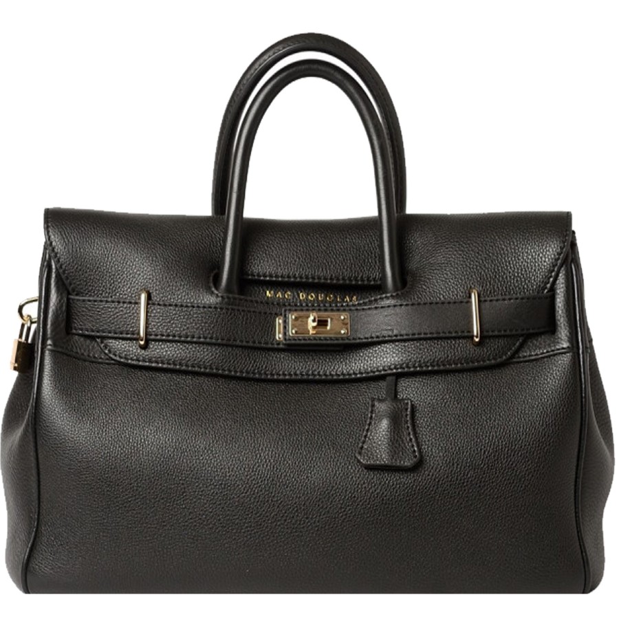 Femme Mac Douglas Sac Porte Main | Sac A Main En Cuir Pyla S Romy Mac Douglas Noir Graine