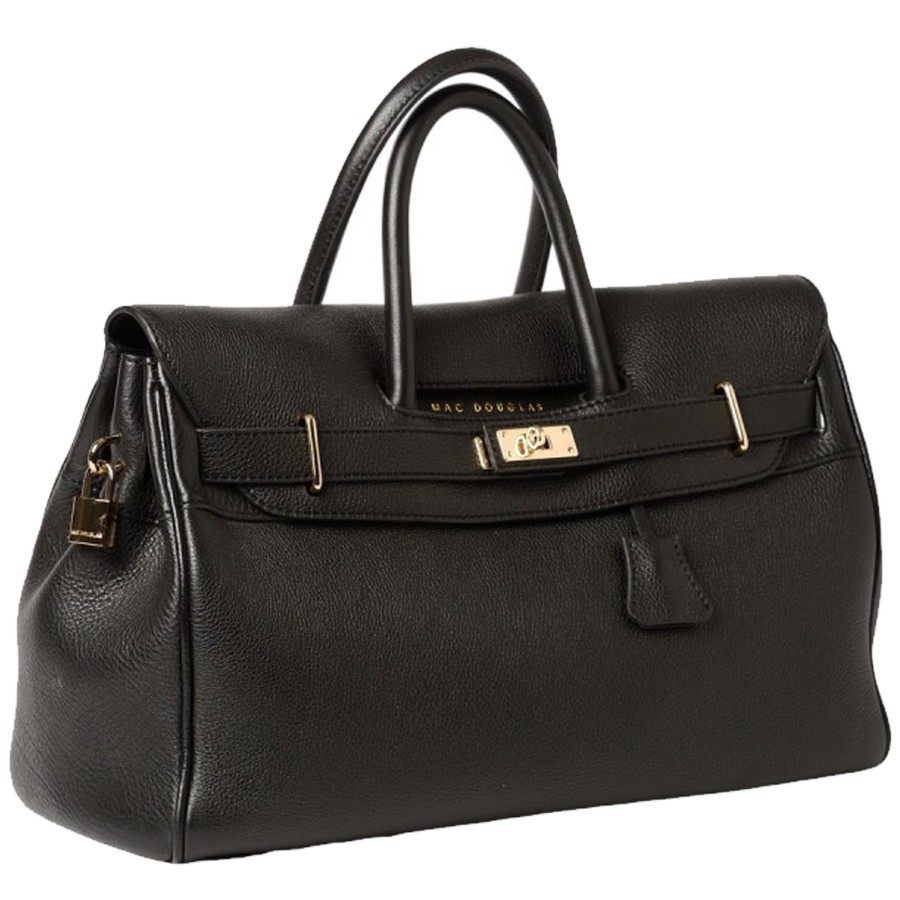 Femme Mac Douglas Sac Porte Main | Sac A Main En Cuir Pyla S Romy Mac Douglas Noir Graine