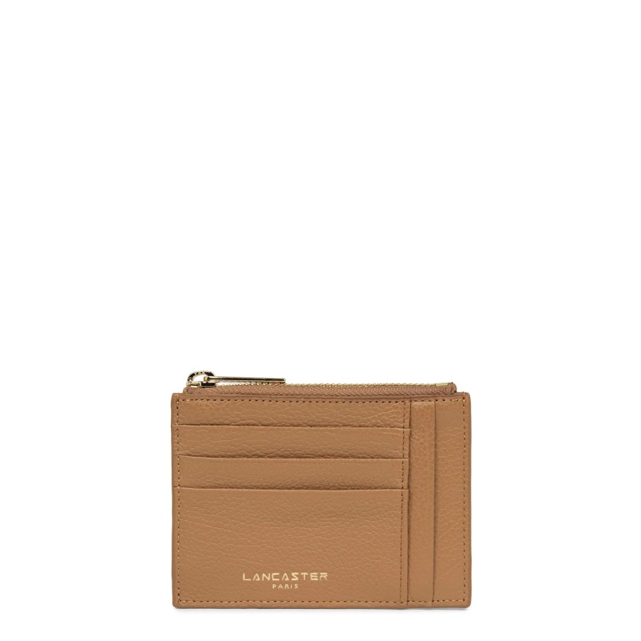 Femme Lancaster Porte Cartes | Porte Cartes En Cuir Dune Lancaster Camel