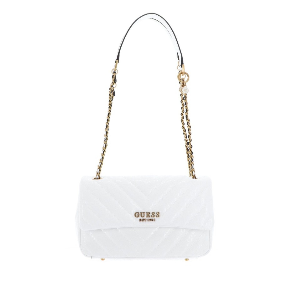 Femme Guess Sac Porte Bandouliere / Porte Travers | Sac Travers Jania Guess Blanc