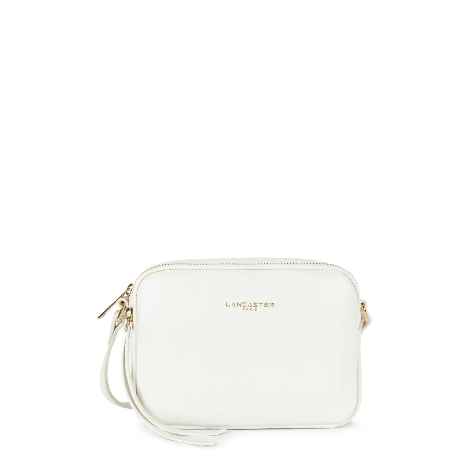 Femme Lancaster Sac Porte Bandouliere / Porte Travers | Petit Sac Travers En Cuir Dune Lancaster Blanc