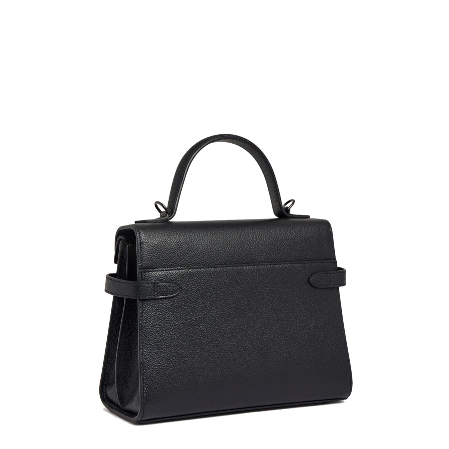 Femme Le Tanneur Sac Porte Main | Sac A Main En Cuir Emilie Le Tanneur Noir