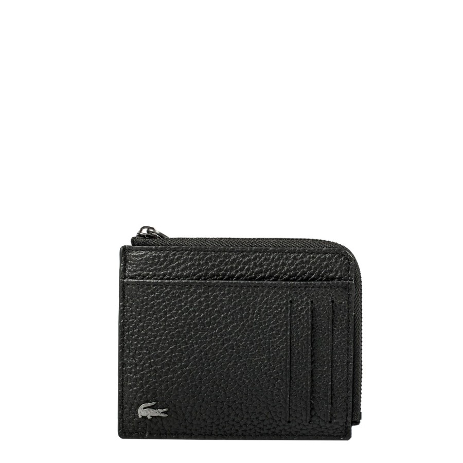 Homme Lacoste Porte Cartes | Porte Cartes En Cuir Soft Mate