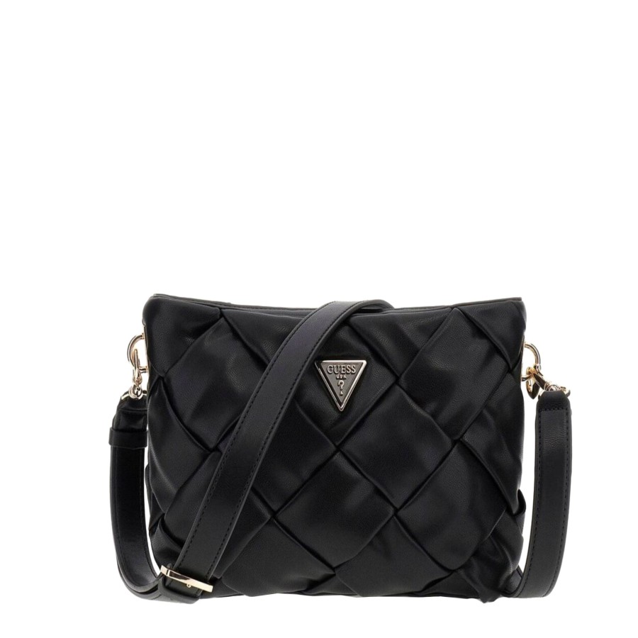 Femme Guess Sac Porte Bandouliere / Porte Travers | Sac Travers Zaina Guess Noir