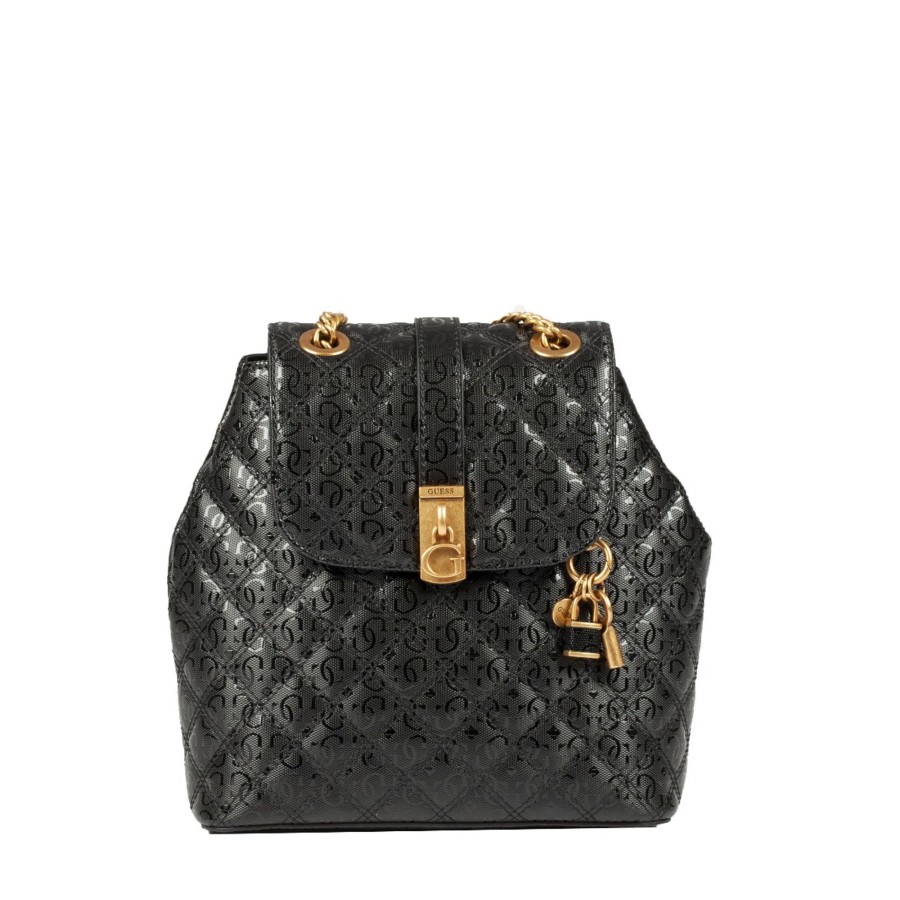 Femme Guess Sac A Dos | Sac A Dos Noir Gaia Guess