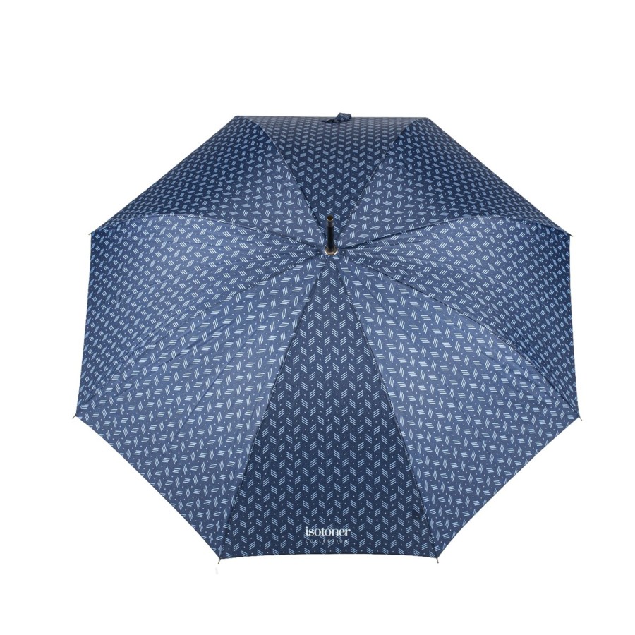 Homme Isotoner Parapluies | Parapluie Long X-Tra Solide Chevron Homme