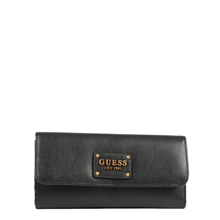 Femme Guess Portefeuille | Compagnon Noir Centre Stage Slg