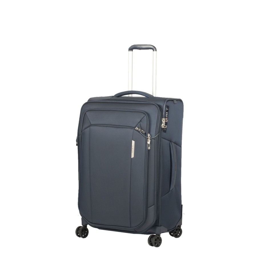 Bagages Samsonite Valise 4 Roues Souple | Valise 4 Roues 67 Cm Extensible Respark Samsonite Bleu Marine