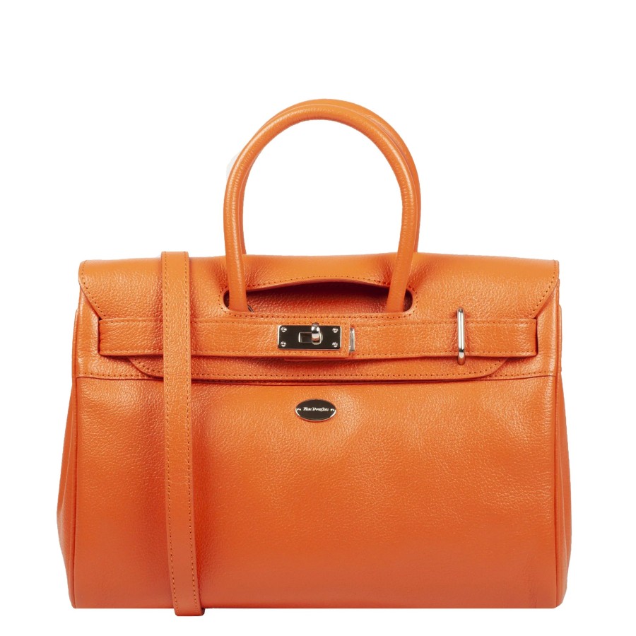 Femme Mac Douglas Sac Porte Main | Sac A Main En Cuir Pyla Buni Xs Mac Douglas Orange