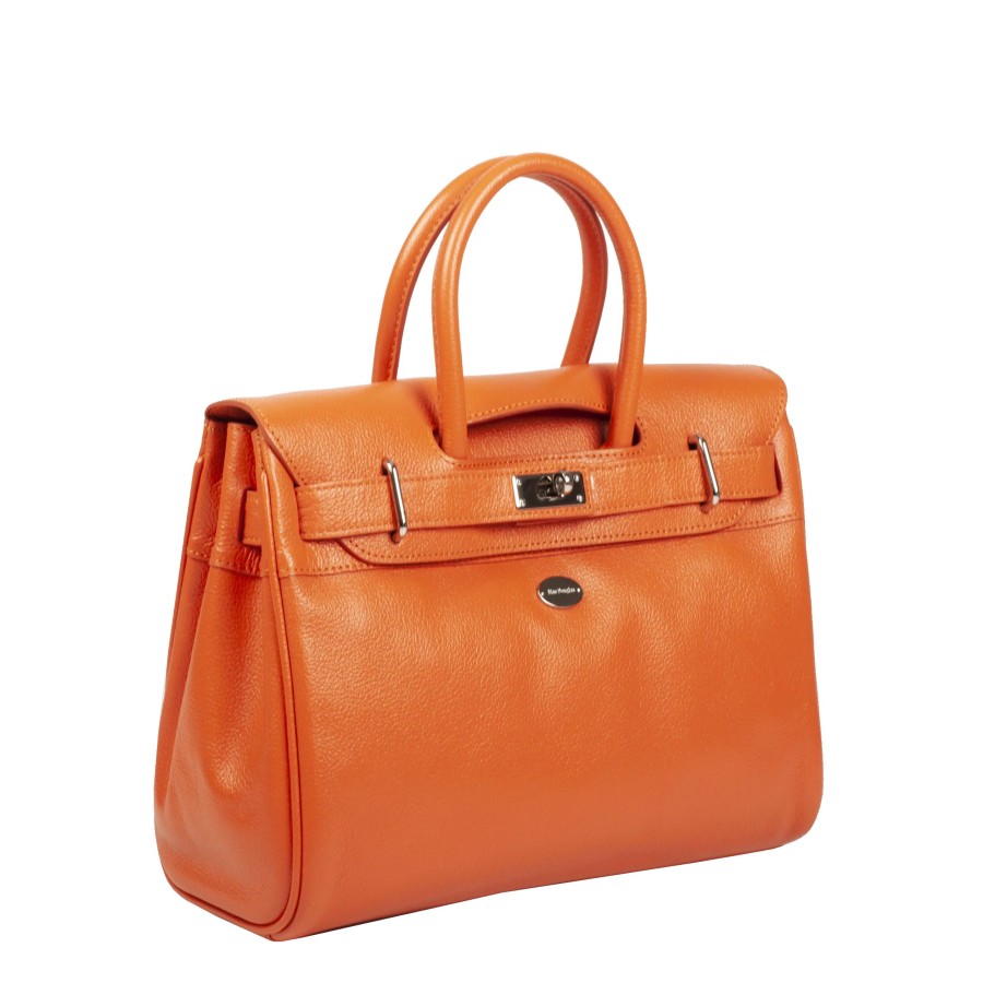 Femme Mac Douglas Sac Porte Main | Sac A Main En Cuir Pyla Buni Xs Mac Douglas Orange