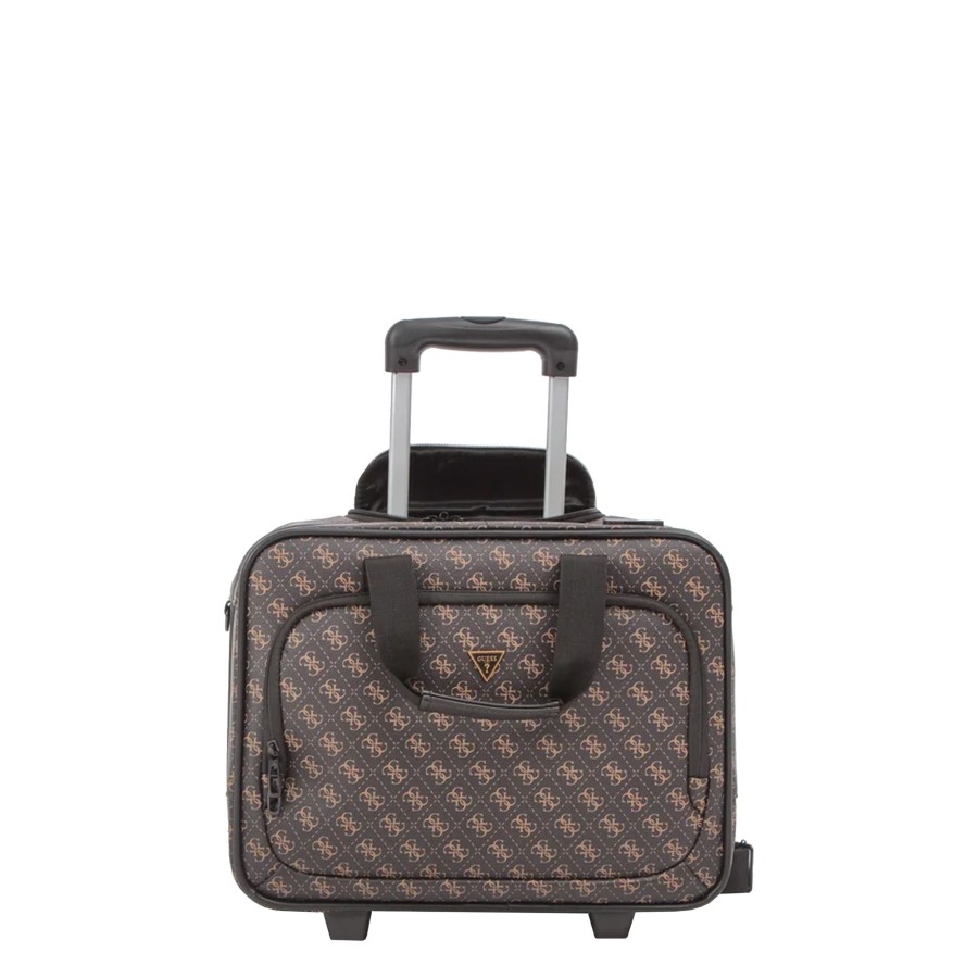 Business Guess Pilot Case Ordinateur A Roulettes | Pilot Case A 2 Roues Vezzola Guess Marron