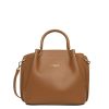 Femme Lancaster Sac Porte Main | Sac A Main En Cuir Foulonne Double Lancaster Camel In Or