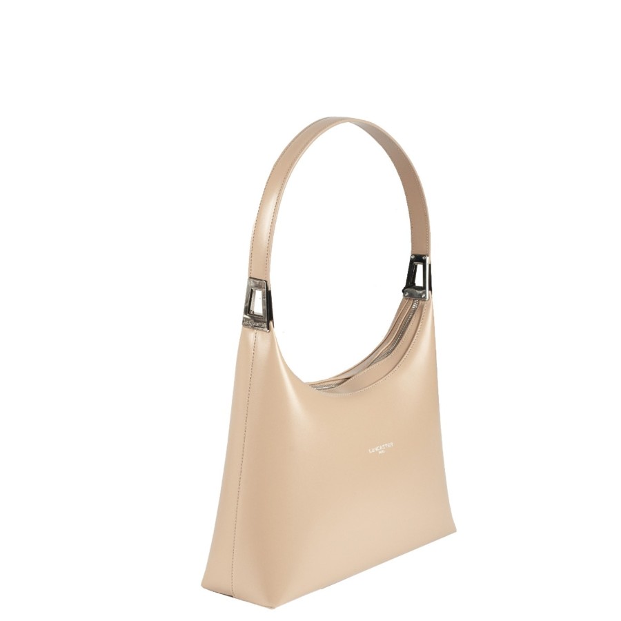 Femme Lancaster Sac Porte Epaule | Sac Epaule En Cuir Suave Ace Lancaster Beige