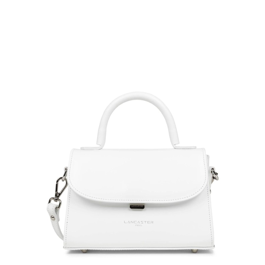 Femme Lancaster Sac Porte Main | Petit Sac A Main En Cuir Suave Even Lancaster Blanc