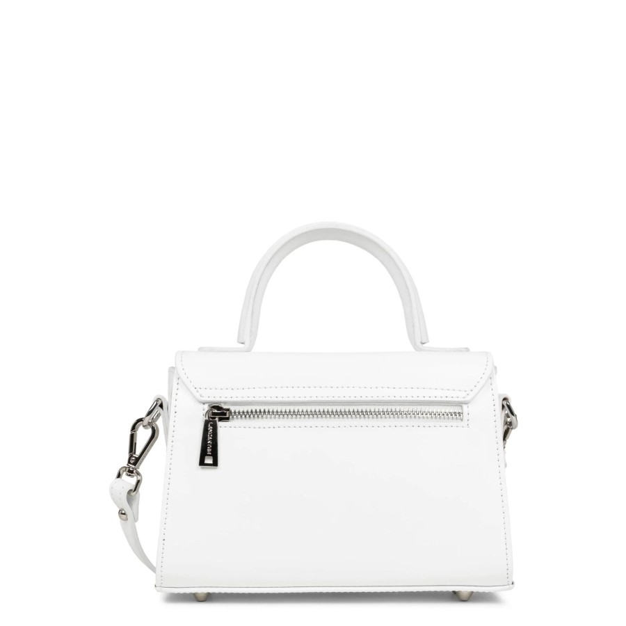 Femme Lancaster Sac Porte Main | Petit Sac A Main En Cuir Suave Even Lancaster Blanc