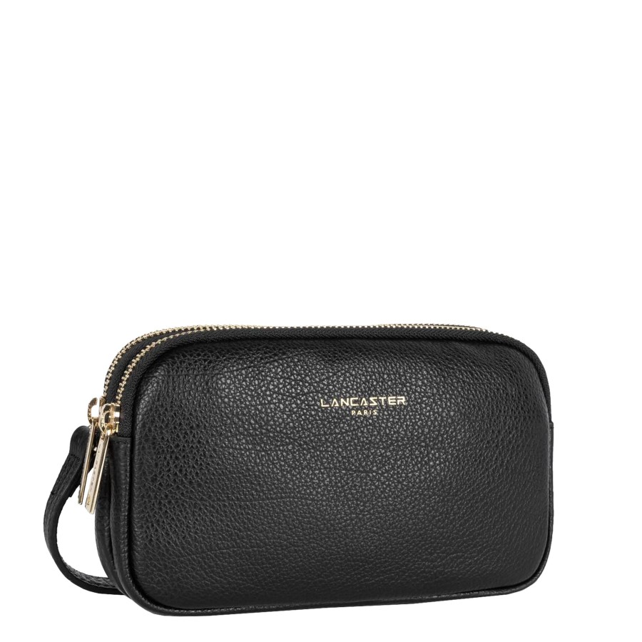 Femme Lancaster Pochette | Pochette En Cuir Dune Lancaster Noir