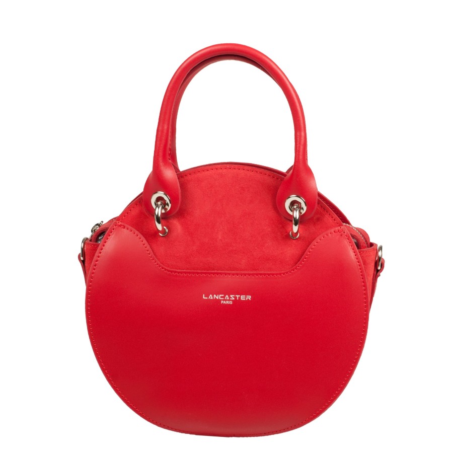 Femme Lancaster Sac Porte Main | Sac A Main Rond Vendome Lune Lancaster Rouge