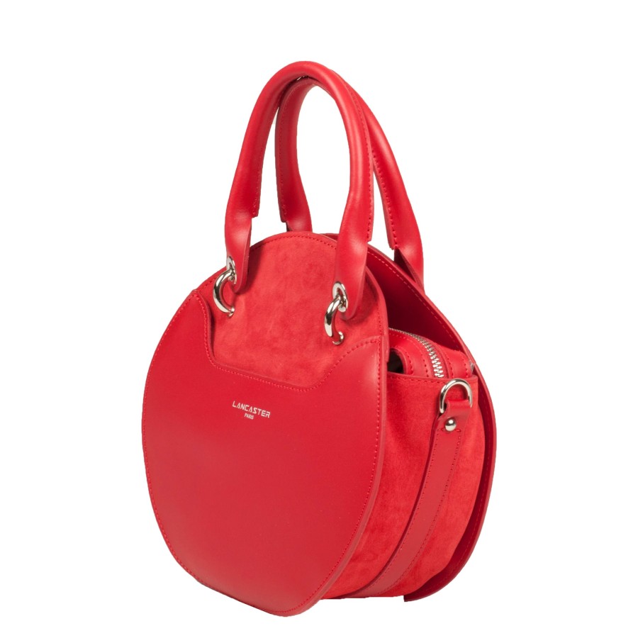 Femme Lancaster Sac Porte Main | Sac A Main Rond Vendome Lune Lancaster Rouge