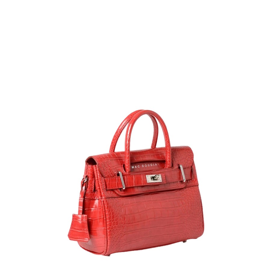 Femme Mac Douglas Sac Porte Main | Mini Sac A Main Pyla Rythme Mac Douglas Rouge Croco