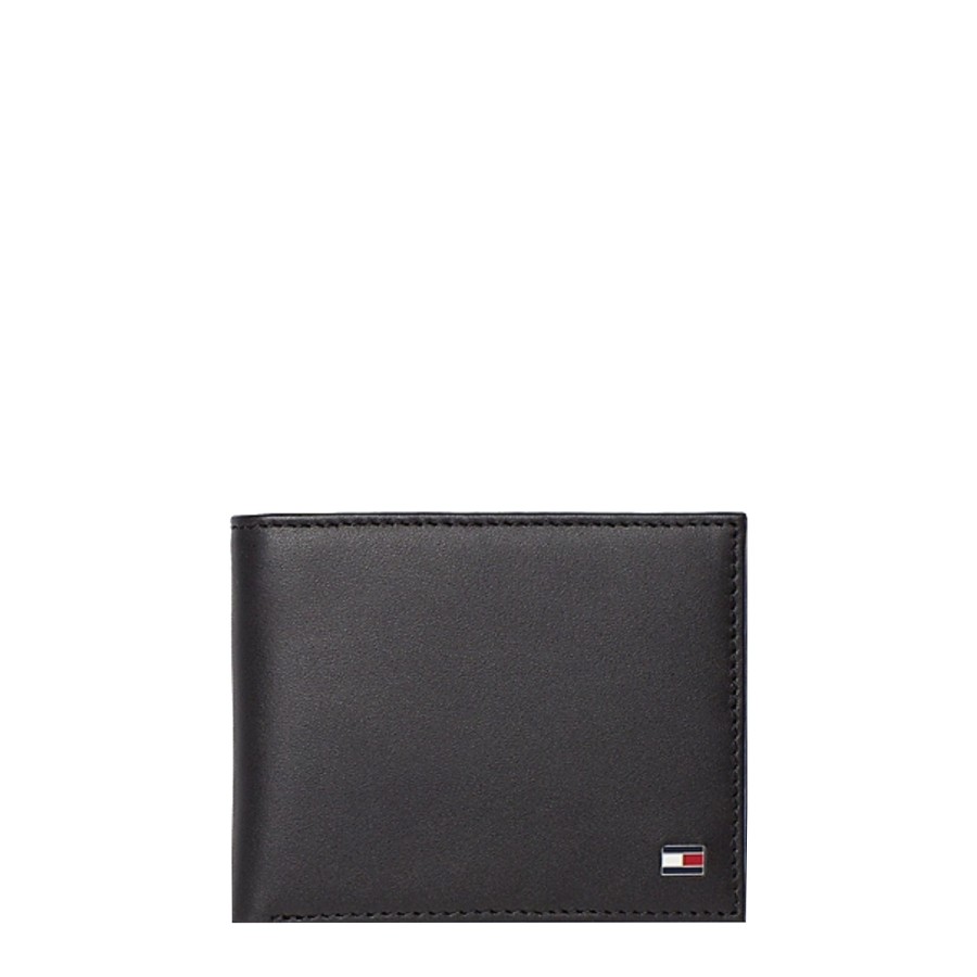 Homme Tommy Hilfiger Portefeuille | Portefeuille A Rabat Eton Tommy Hilfiger Noir