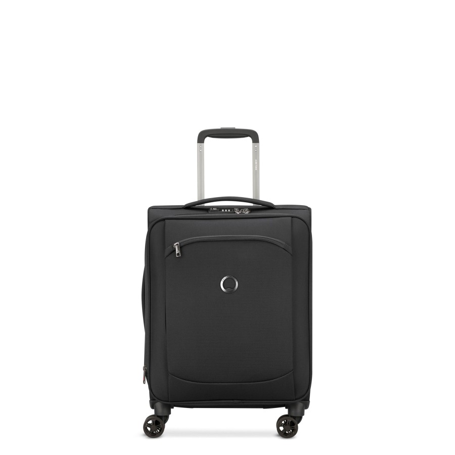 Bagages Delsey Valise 4 Roues Souple | Valise Cabine Extensible 55Cm Montmartre Air 2.0 Delsey Noir