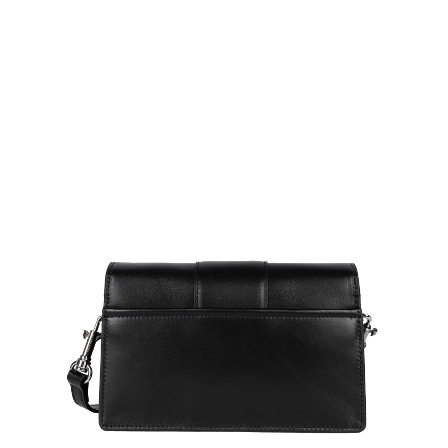 Femme Lancaster Sac Porte Bandouliere / Porte Travers | Sac Travers En Cuir Paris Ily Lancaster Noir