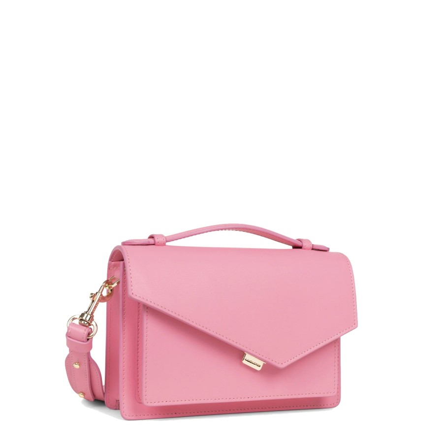 Femme Lancaster Sac Porte Main | Sac Travers En Cuir Zoe Lancaster Rose