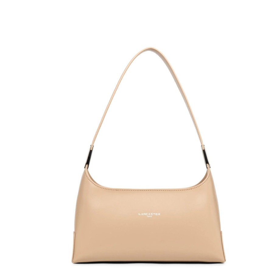 Femme Lancaster Sac Porte Epaule | Sac Baguette En Cuir Suave Ace Lancaster Beige Fonce