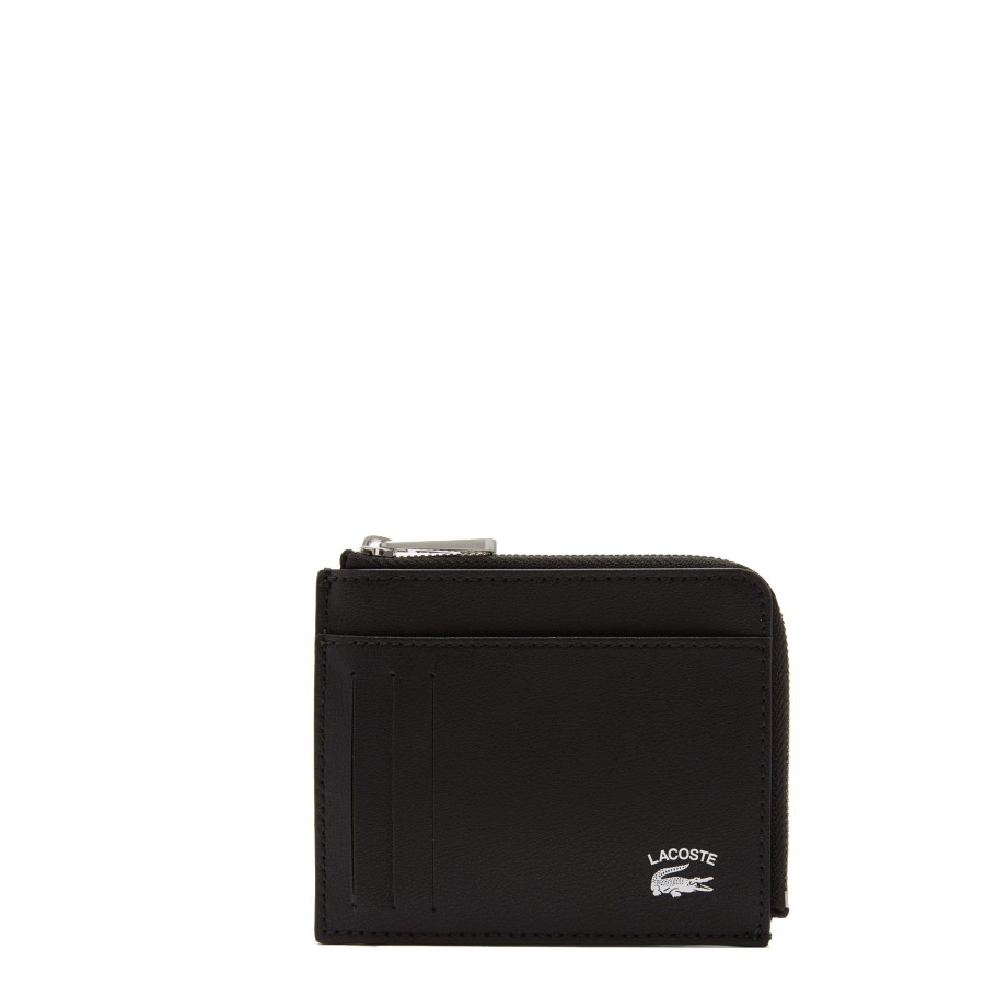 Homme Lacoste Porte Cartes | Porte Cartes En Cuir Lacoste Practice