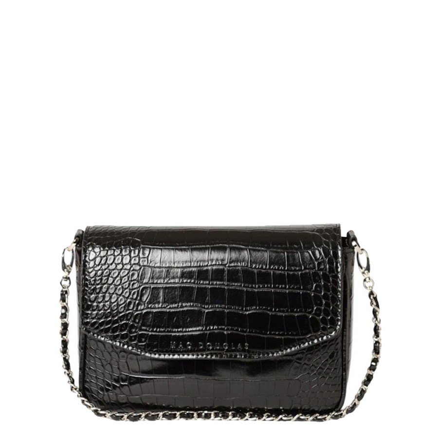 Femme Mac Douglas Sac Porte Bandouliere / Porte Travers | Sac Travers Medan S Rythme Mac Douglas Noir Croco