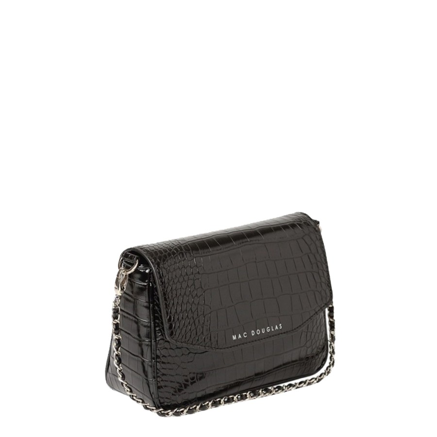 Femme Mac Douglas Sac Porte Bandouliere / Porte Travers | Sac Travers Medan S Rythme Mac Douglas Noir Croco