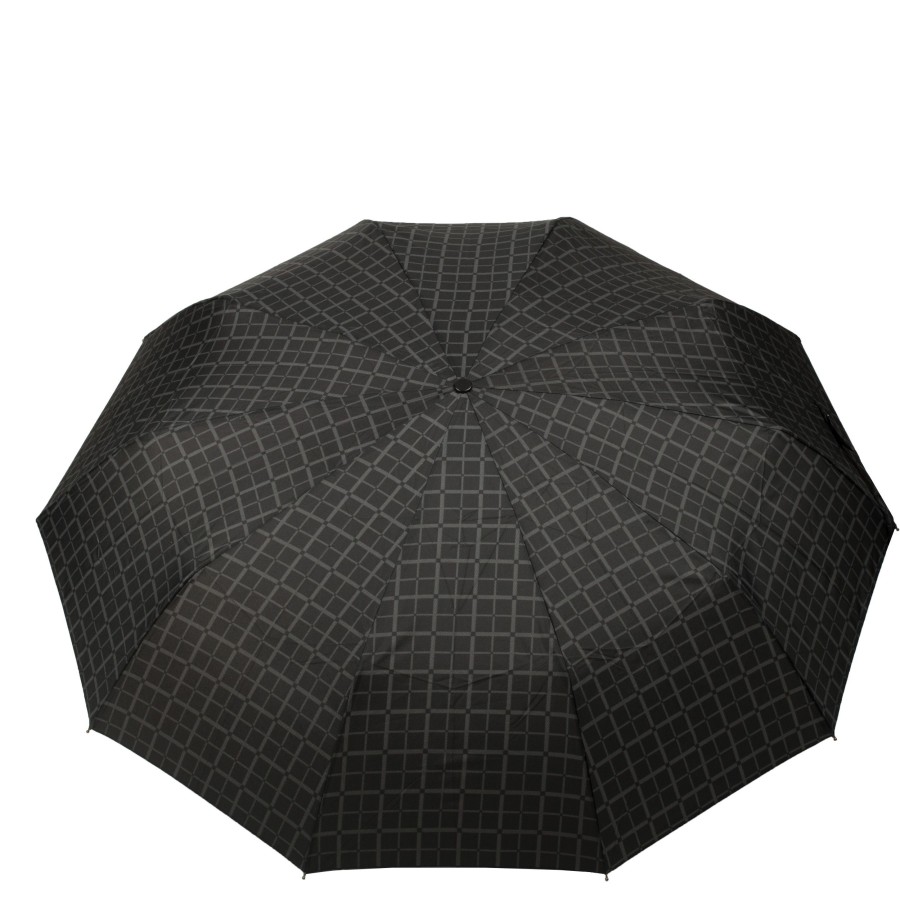 Homme Pierre Cardin Parapluies | Parapluie Pliant Noir Motifs Carreaux