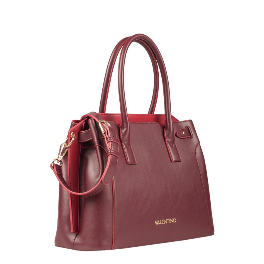 Femme Valentino Sac Porte Epaule | Sac Shopping Bulgur Bordeaux