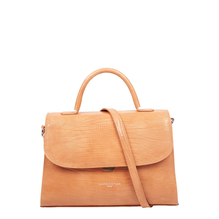 Femme Lancaster Sac Porte Main | Sac A Main Cuir Exotic Lezard Lancaster