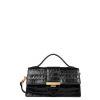 Femme Lancaster Sac Porte Main | Sac Baguette En Cuir Exotic Ily Lancaster Noir Croco