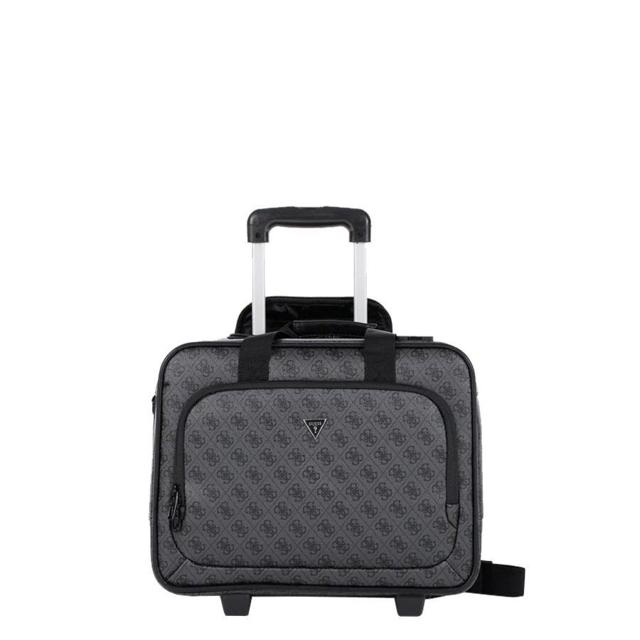 Business Guess Pilot Case Ordinateur A Roulettes | Pilot Case A 2 Roues Vezzola Guess Noir Multi