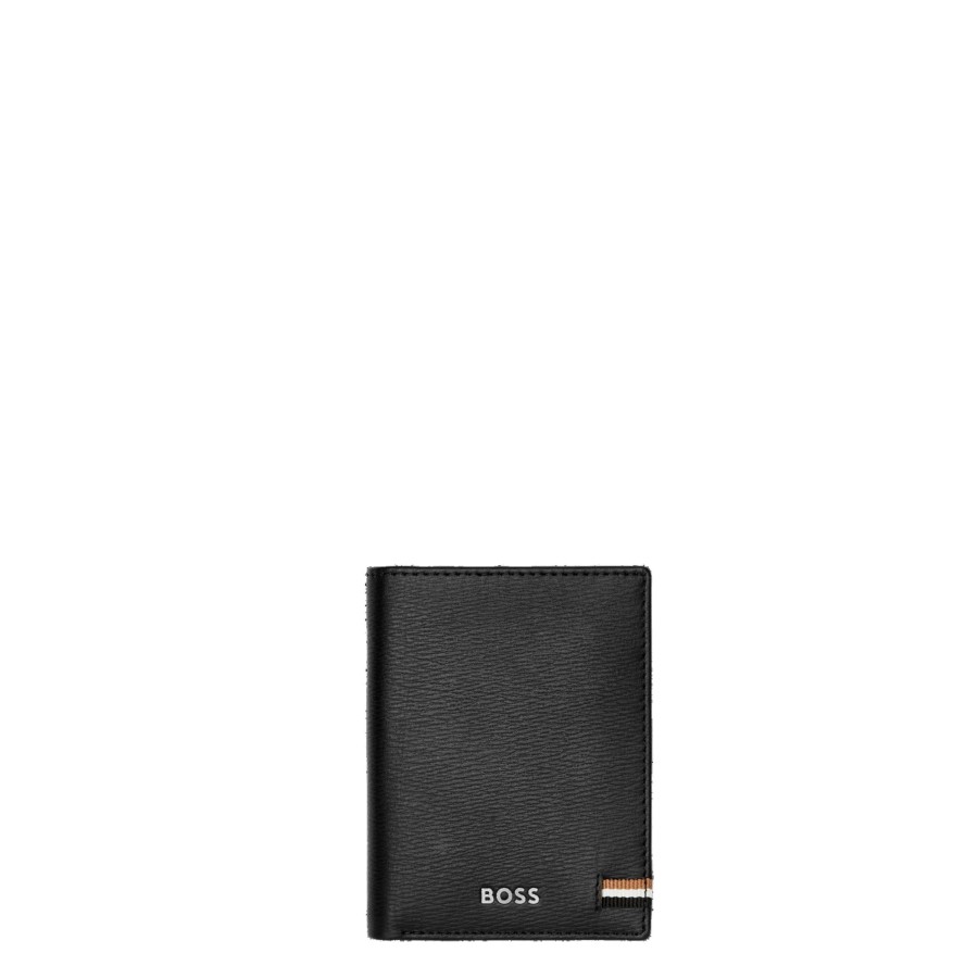 Homme Hugo Boss Porte Cartes | Porte Cartes En Cuir Trifold Iconic Hugo Boss