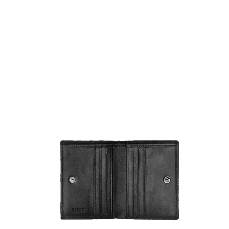 Homme Hugo Boss Porte Cartes | Porte Cartes En Cuir Trifold Iconic Hugo Boss